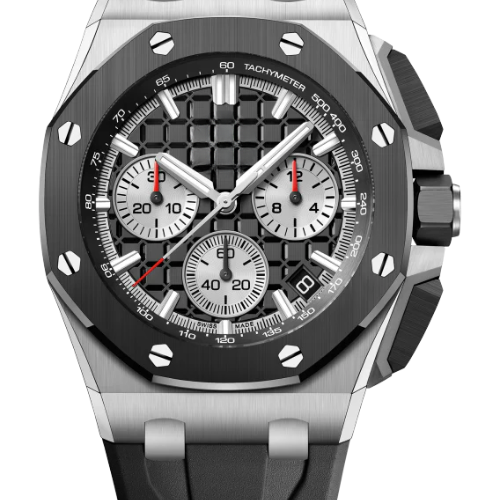 AP Royal Oak Chronograph Ceramic Bezel – 904L Steel – 43mm (Quartz)