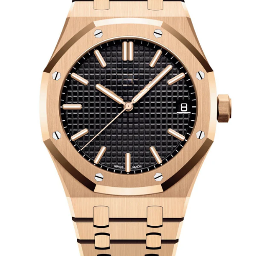 AP Royal Oak Black Dial – 904L Gold Steel – 41mm