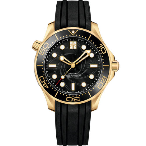 OMG Seamaster Diver 300M – Black & Gold – Black Rubber – Automatic – 41mm